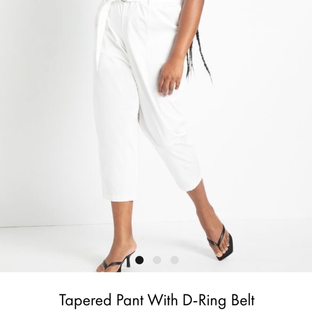 NWT Eloquii soft white tapered cropped pant
